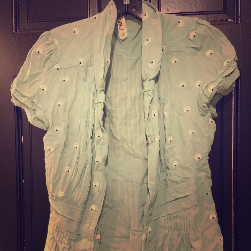 Blue Wrap Blouse